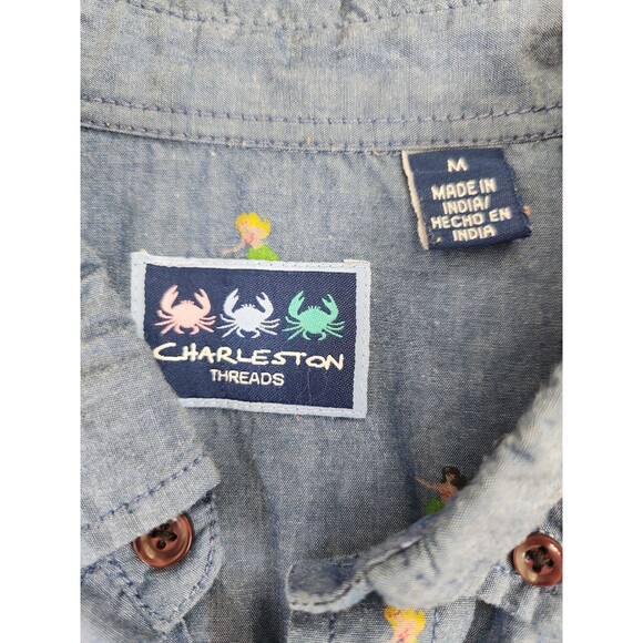 CHARLESTON THREADS Hula Dancer print short sleeve button down dress shirt sz M - Picture 4 of 7